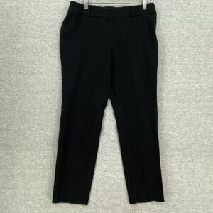 Alfani Pants Womens 6 Black Chino Mid Rise Tapered Side Zip Comfort Waist